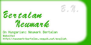 bertalan neumark business card